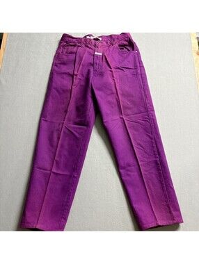 Vintage Hugo Boss Purple Denim Jeans Womens 36L High Rise Straight Leg Made in